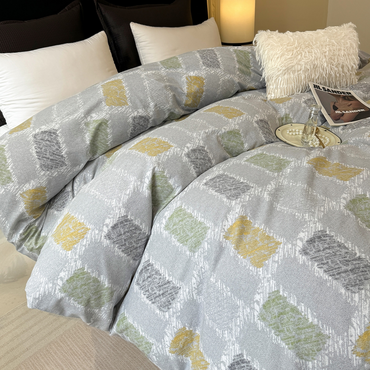 91家纺网 家纺一手货源 找家纺 壹贝家纺 2026新款全棉磨毛单品被套系列 月光宝盒