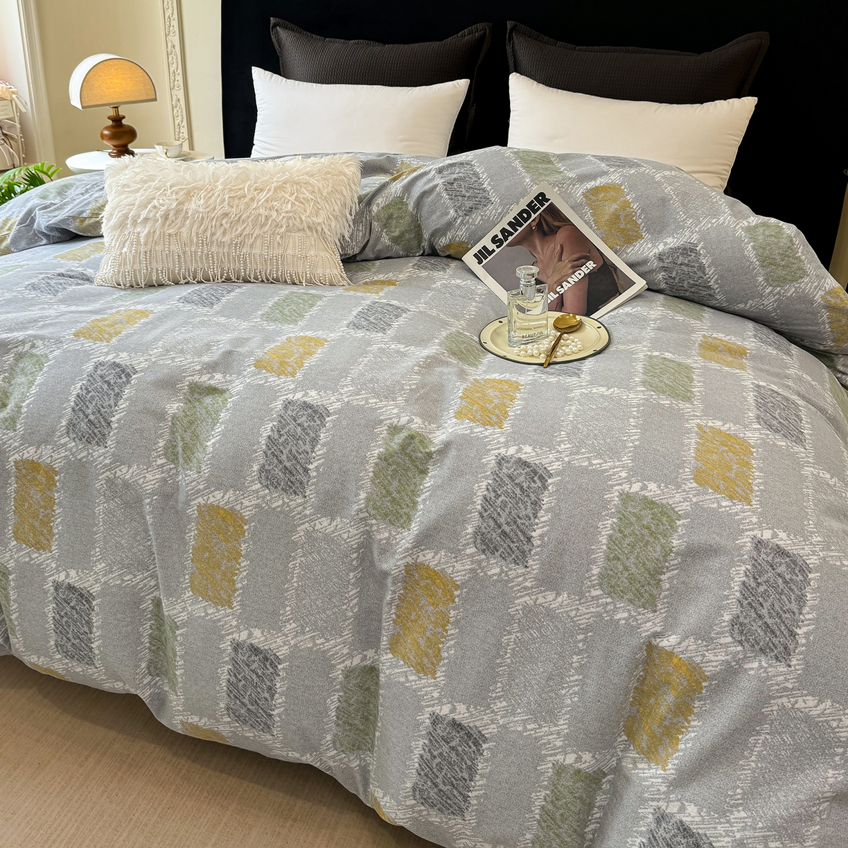 91家纺网 家纺一手货源 找家纺 壹贝家纺 2026新款全棉磨毛单品被套系列 月光宝盒