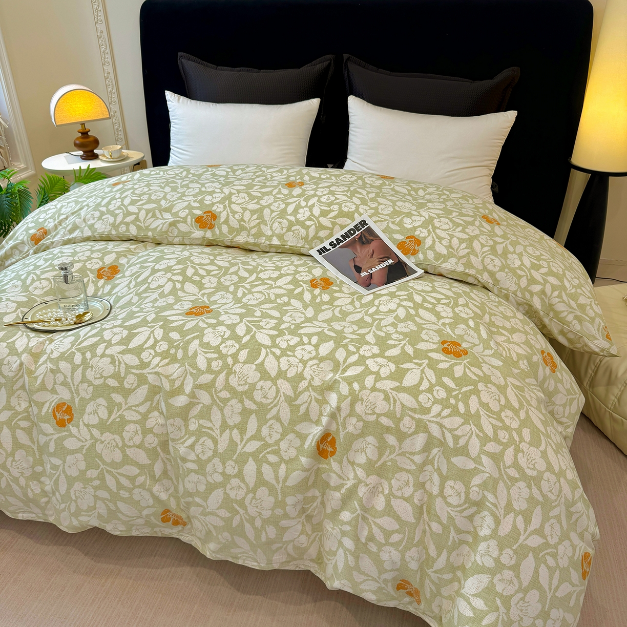 91家纺网 家纺一手货源 找家纺 壹贝家纺 2026新款全棉磨毛单品被套系列 芷绿