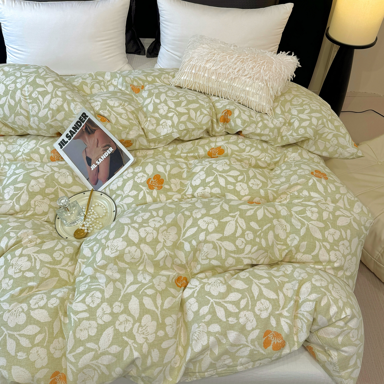 91家纺网 家纺一手货源 找家纺 壹贝家纺 2026新款全棉磨毛单品被套系列 芷绿