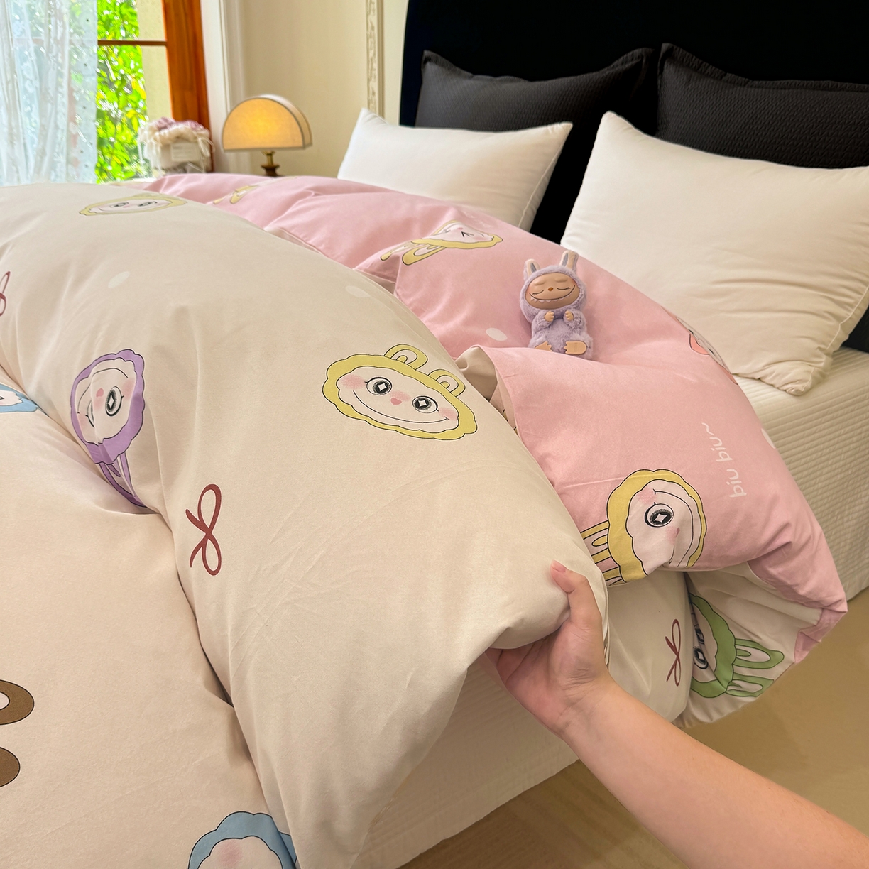 91家纺网 家纺一手货源 找家纺 壹贝家纺 2026新款全棉磨毛单品被套系列 lbb米