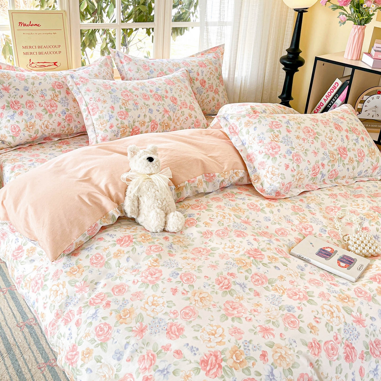 91家纺网 家纺一手货源 找家纺 （总）铭成家纺 2026新款全棉印花小清新四件套（提供买家秀）