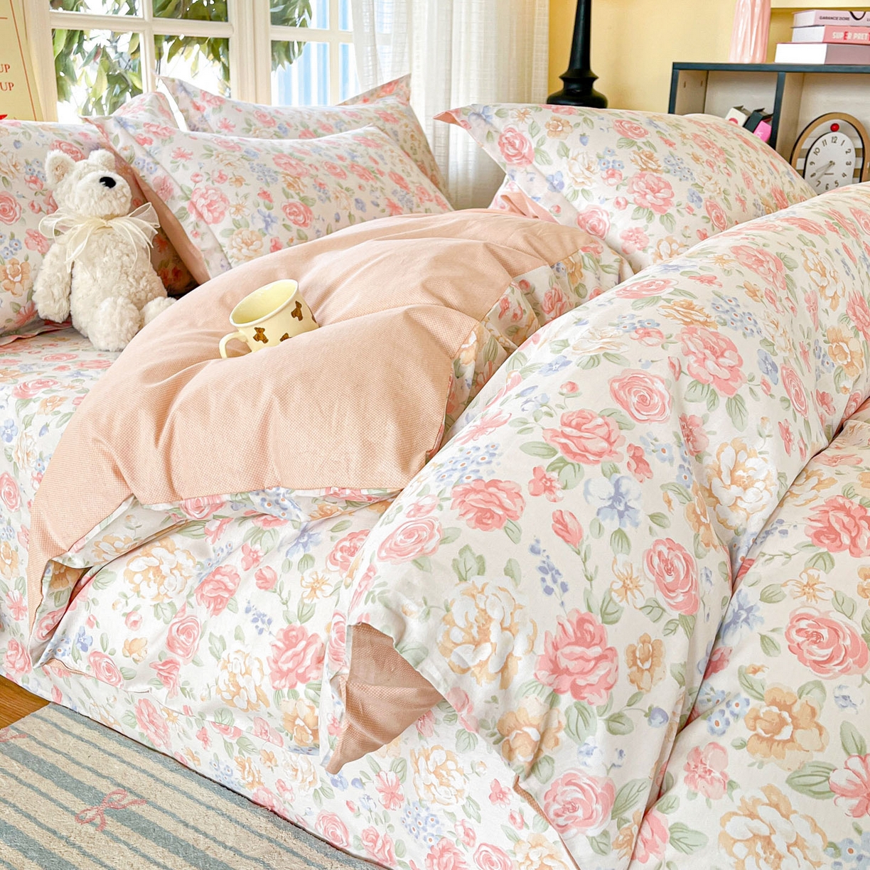 91家纺网 家纺一手货源 找家纺 （总）铭成家纺 2026新款全棉印花小清新四件套（提供买家秀）