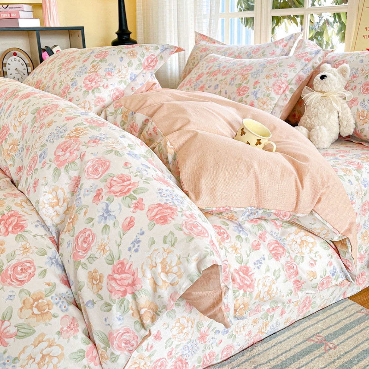 91家纺网 家纺一手货源 找家纺 （总）铭成家纺 2026新款全棉印花小清新四件套（提供买家秀）