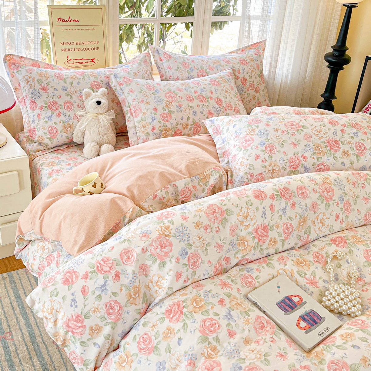 91家纺网 家纺一手货源 找家纺 （总）铭成家纺 2026新款全棉印花小清新四件套（提供买家秀）