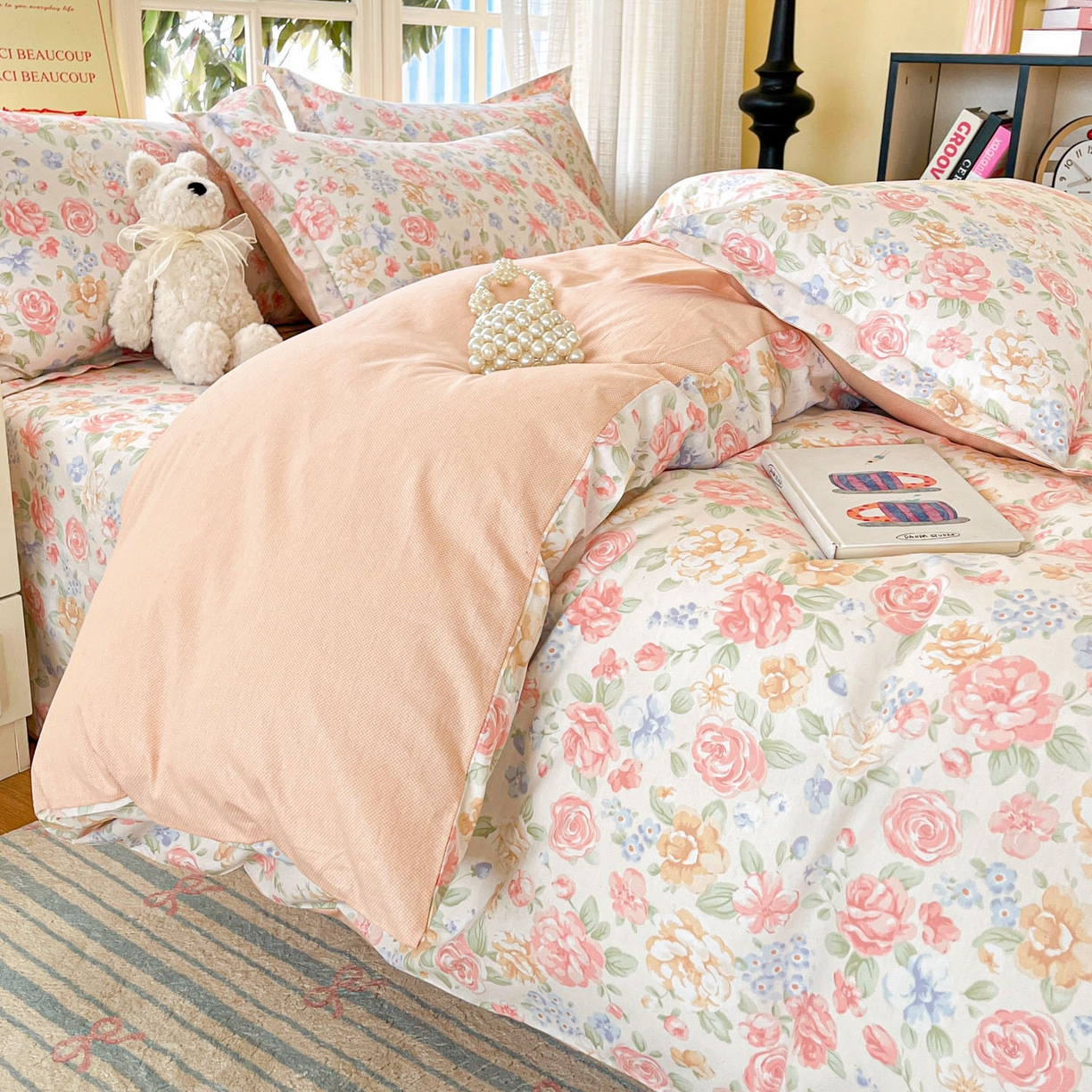 91家纺网 家纺一手货源 找家纺 （总）铭成家纺 2026新款全棉印花小清新四件套（提供买家秀）