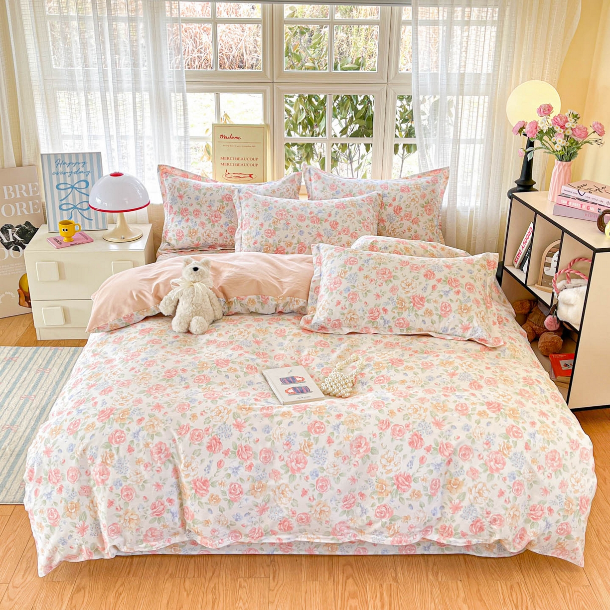 91家纺网 家纺一手货源 找家纺 （总）铭成家纺 2026新款全棉印花小清新四件套（提供买家秀）