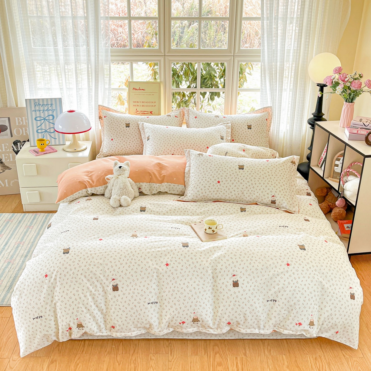 91家纺网 家纺一手货源 找家纺 （总）铭成家纺 2026新款全棉印花小清新四件套（提供买家秀）