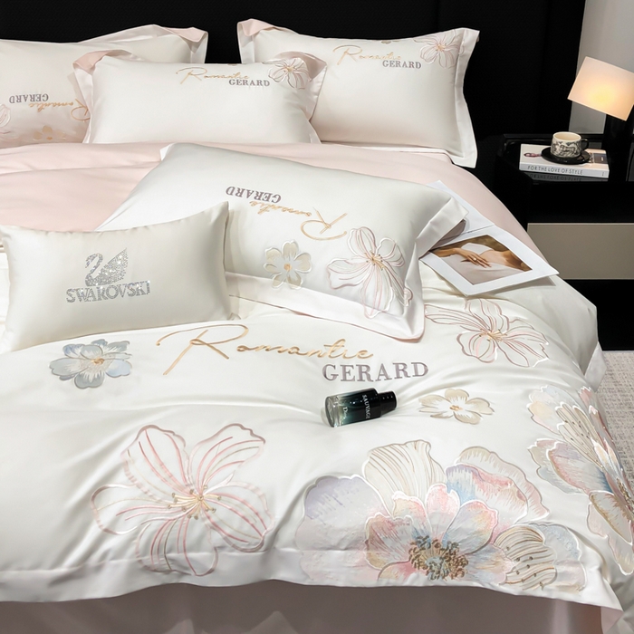 91家纺网 家纺一手货源 找家纺 （总）木子家纺 2026新款A类50S贡缎长绒棉纯棉四件套-花漾