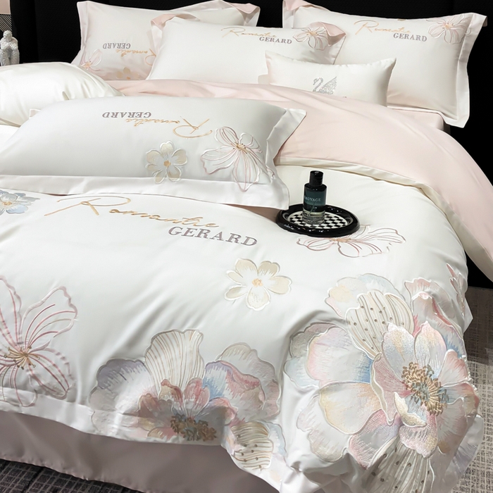 91家纺网 家纺一手货源 找家纺 （总）木子家纺 2026新款A类50S贡缎长绒棉纯棉四件套-花漾