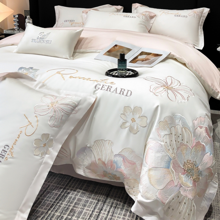 91家纺网 家纺一手货源 找家纺 （总）木子家纺 2026新款A类50S贡缎长绒棉纯棉四件套-花漾