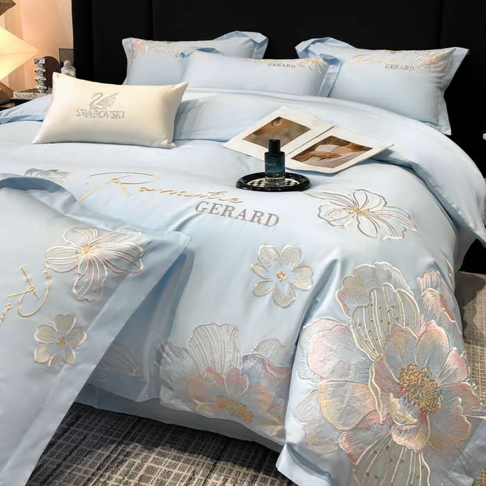 91家纺网 家纺一手货源 找家纺 （总）木子家纺 2026新款A类50S贡缎长绒棉纯棉四件套-花漾