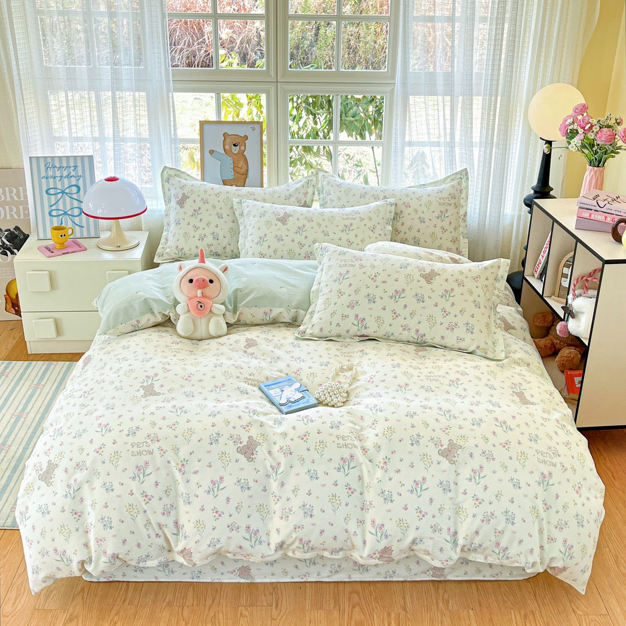 91家纺网 家纺一手货源 找家纺 （总）铭成家纺 2026新款全棉印花小清新四件套（提供买家秀）