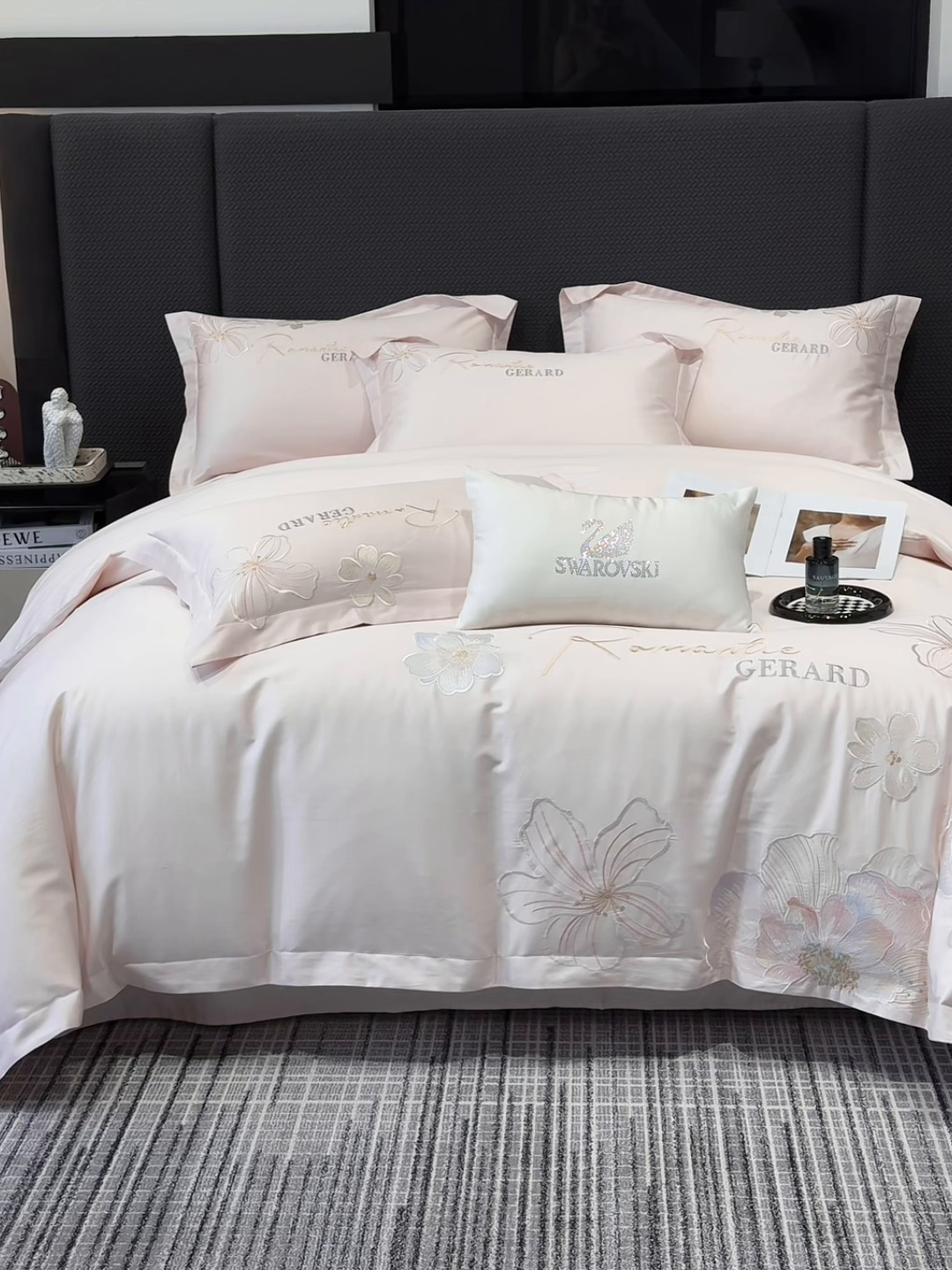 91家纺网 家纺一手货源 找家纺 木子家纺 2026新款A类50S贡缎长绒棉纯棉四件套-花漾 花漾-桃花粉-A类贡缎长绒棉