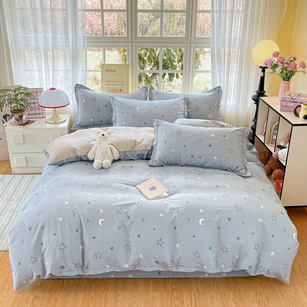 91家纺网 家纺一手货源 找家纺 （总）铭成家纺 2026新款全棉印花小清新四件套（提供买家秀）