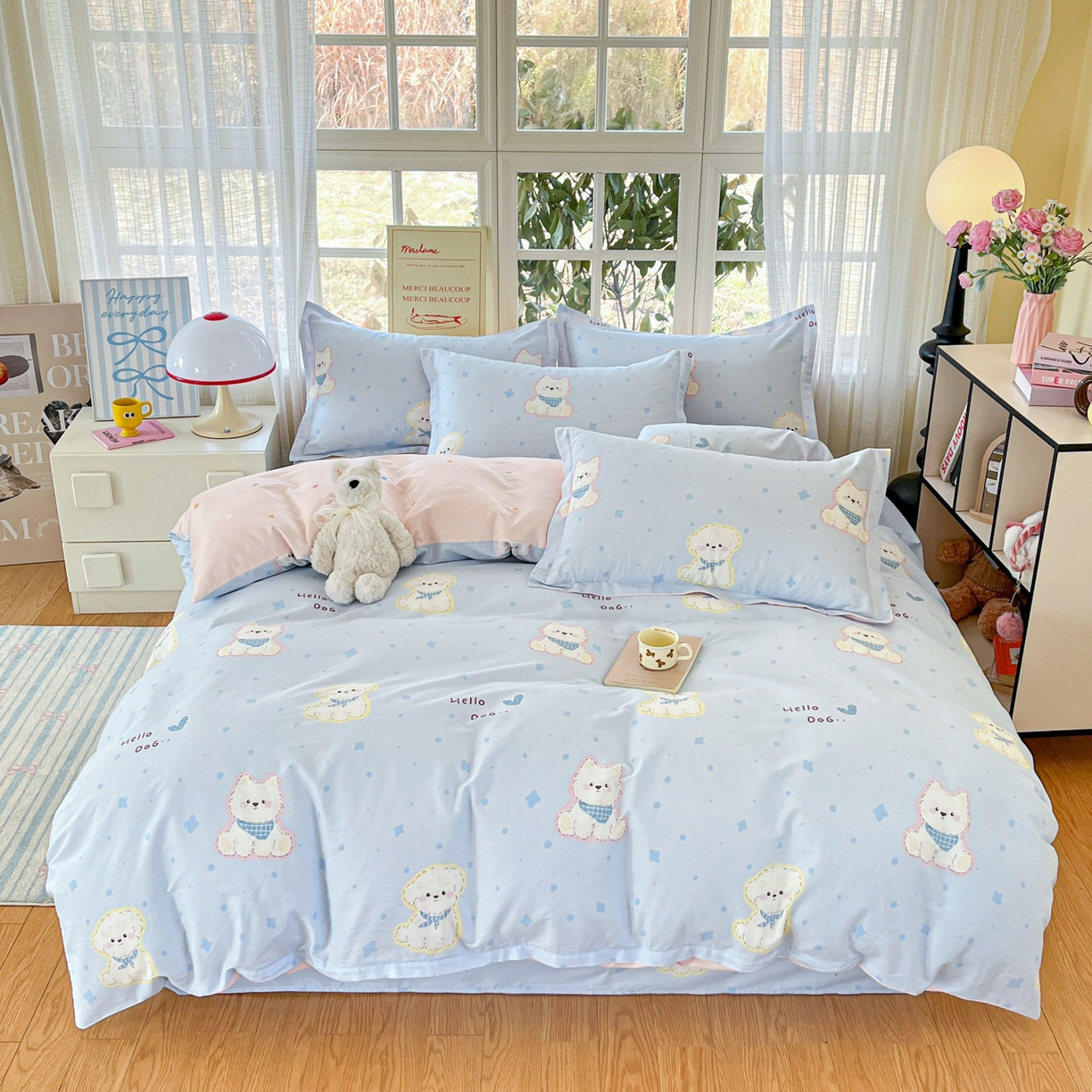 91家纺网 家纺一手货源 找家纺 （总）铭成家纺 2026新款全棉印花小清新四件套（提供买家秀）