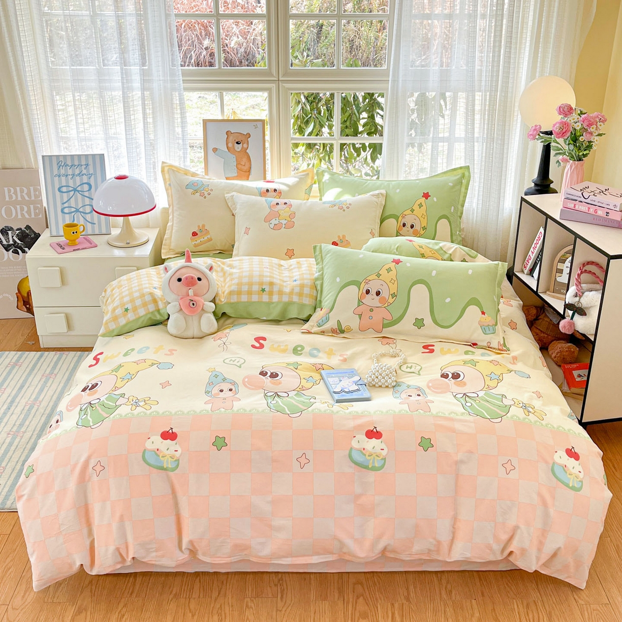 91家纺网 家纺一手货源 找家纺 （总）铭成家纺 2026新款全棉印花小清新四件套（提供买家秀）