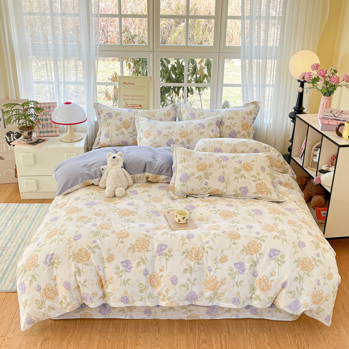 91家纺网 家纺一手货源 找家纺 （总）铭成家纺 2026新款全棉印花小清新四件套（提供买家秀）