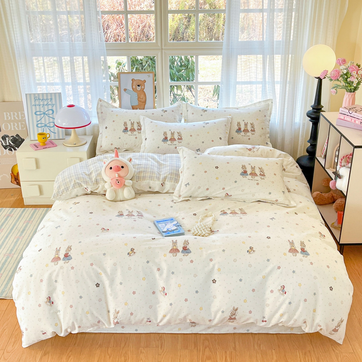 91家纺网 家纺一手货源 找家纺 （总）铭成家纺 2026新款全棉印花小清新四件套（提供买家秀）