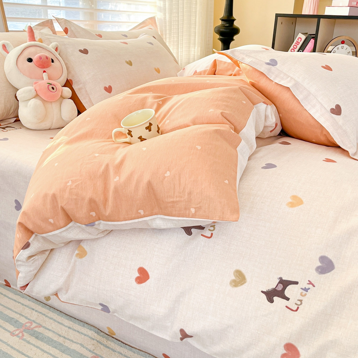 91家纺网 家纺一手货源 找家纺 铭成家纺 2026新款全棉印花小清新四件套（提供买家秀） 欢乐聚会