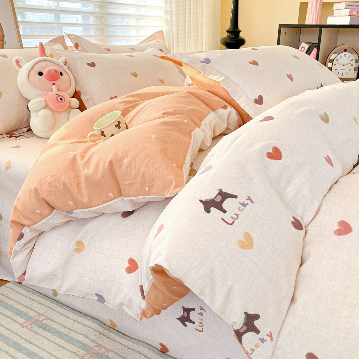 91家纺网 家纺一手货源 找家纺 铭成家纺 2026新款全棉印花小清新四件套（提供买家秀） 欢乐聚会