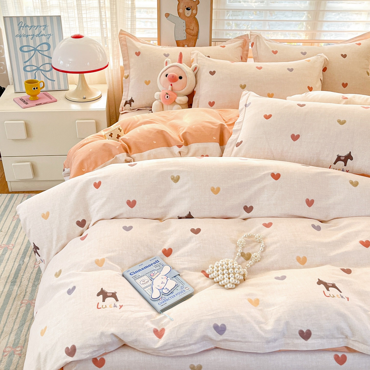 91家纺网 家纺一手货源 找家纺 铭成家纺 2026新款全棉印花小清新四件套（提供买家秀） 欢乐聚会