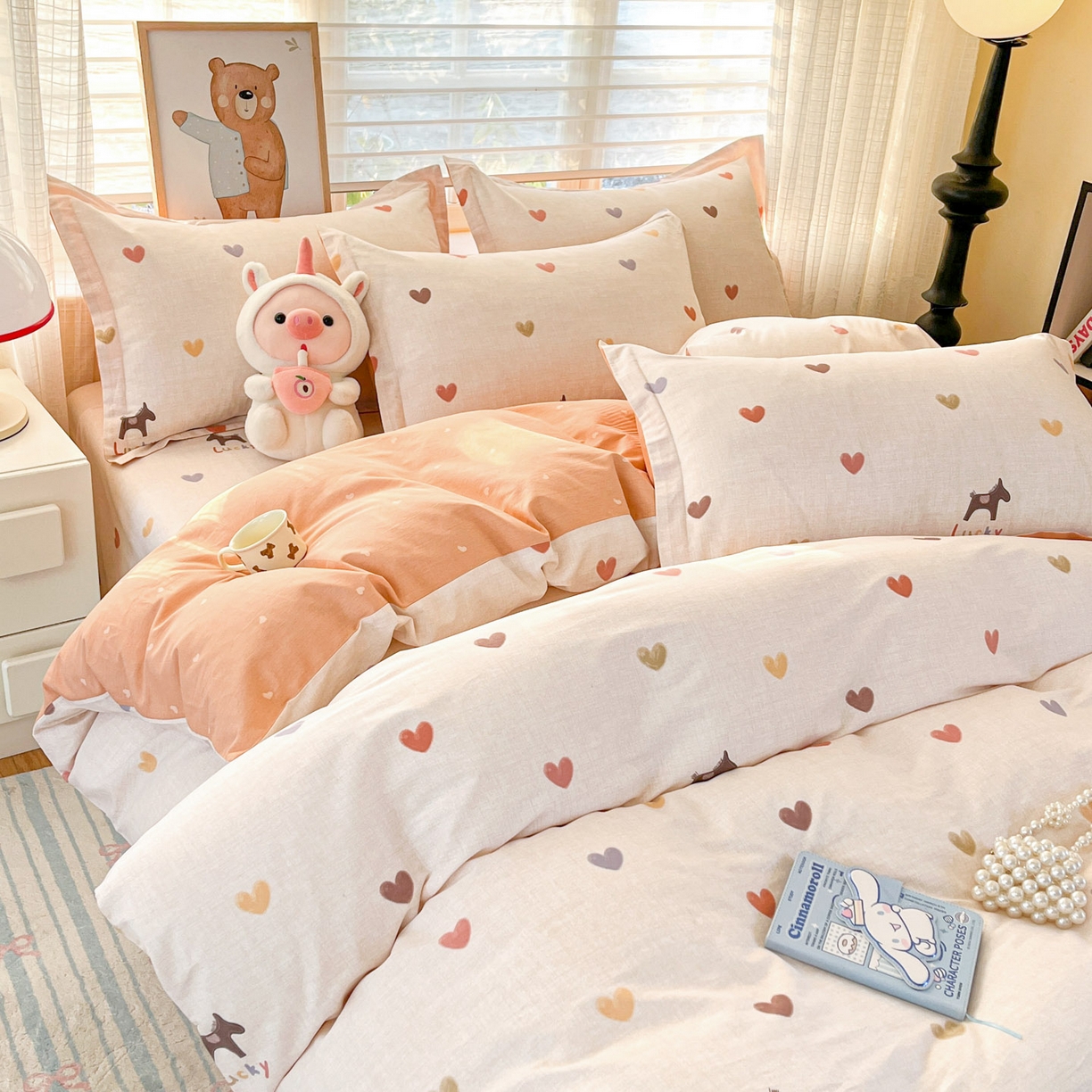 91家纺网 家纺一手货源 找家纺 铭成家纺 2026新款全棉印花小清新四件套（提供买家秀） 欢乐聚会