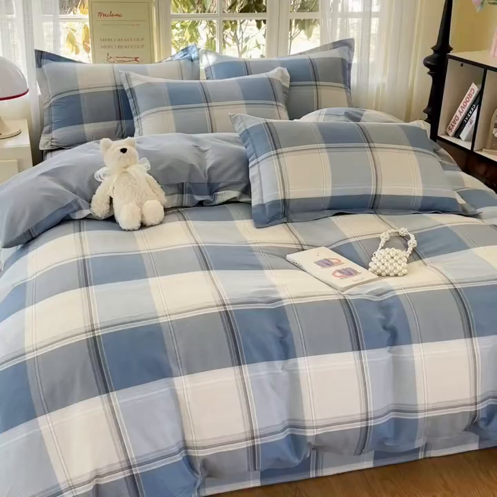 91家纺网 家纺一手货源 找家纺 铭成家纺 2026新款全棉印花小清新四件套（提供买家秀） 卡萨诺