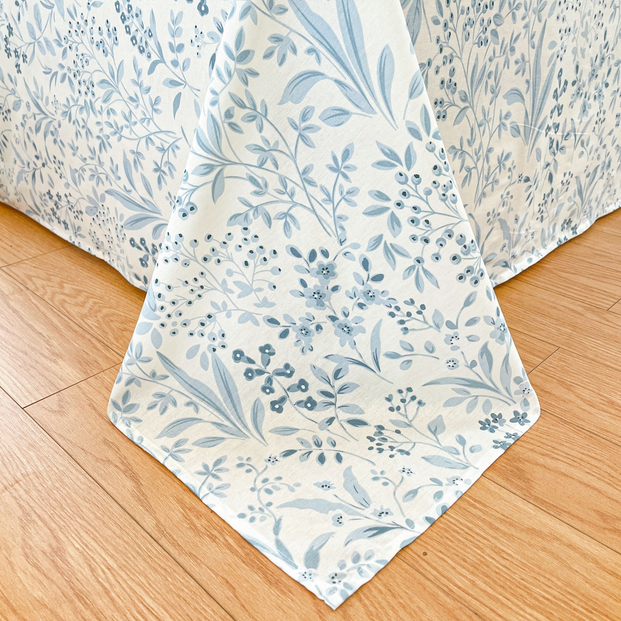 91家纺网 家纺一手货源 找家纺 铭成家纺 2026新款全棉印花小清新四件套（提供买家秀） 蓝沫