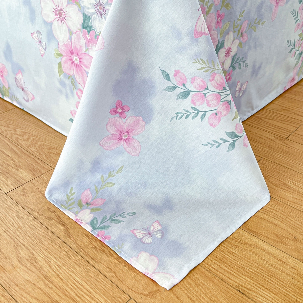 91家纺网 家纺一手货源 找家纺 铭成家纺 2026新款全棉印花小清新四件套（提供买家秀） 恋蝶花香