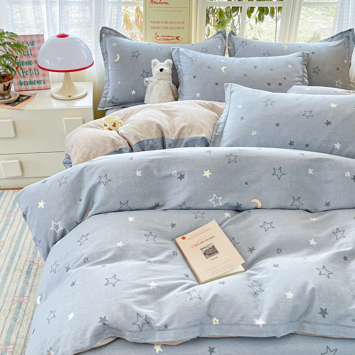 91家纺网 家纺一手货源 找家纺 铭成家纺 2026新款全棉印花小清新四件套（提供买家秀） 暮洛星