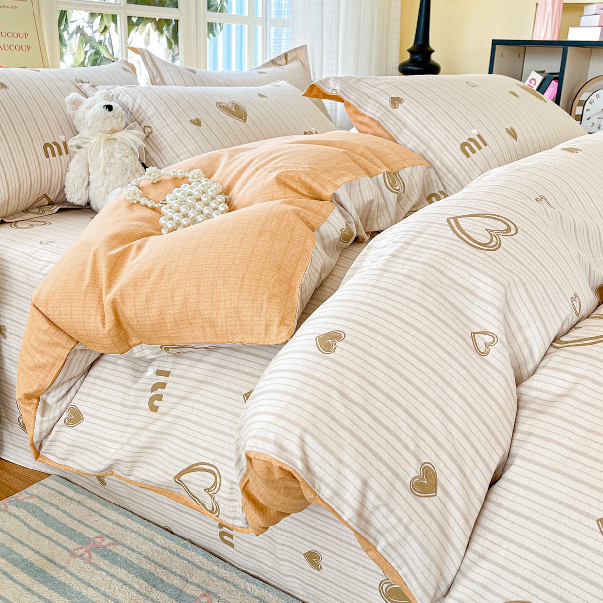 91家纺网 家纺一手货源 找家纺 铭成家纺 2026新款全棉印花小清新四件套（提供买家秀） 柠檬心愿