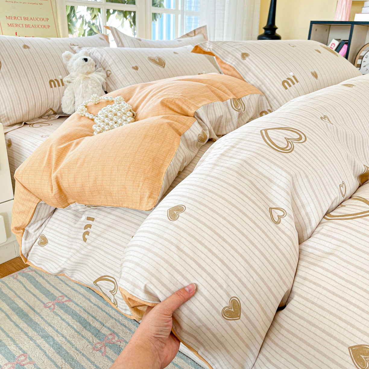 91家纺网 家纺一手货源 找家纺 铭成家纺 2026新款全棉印花小清新四件套（提供买家秀） 柠檬心愿