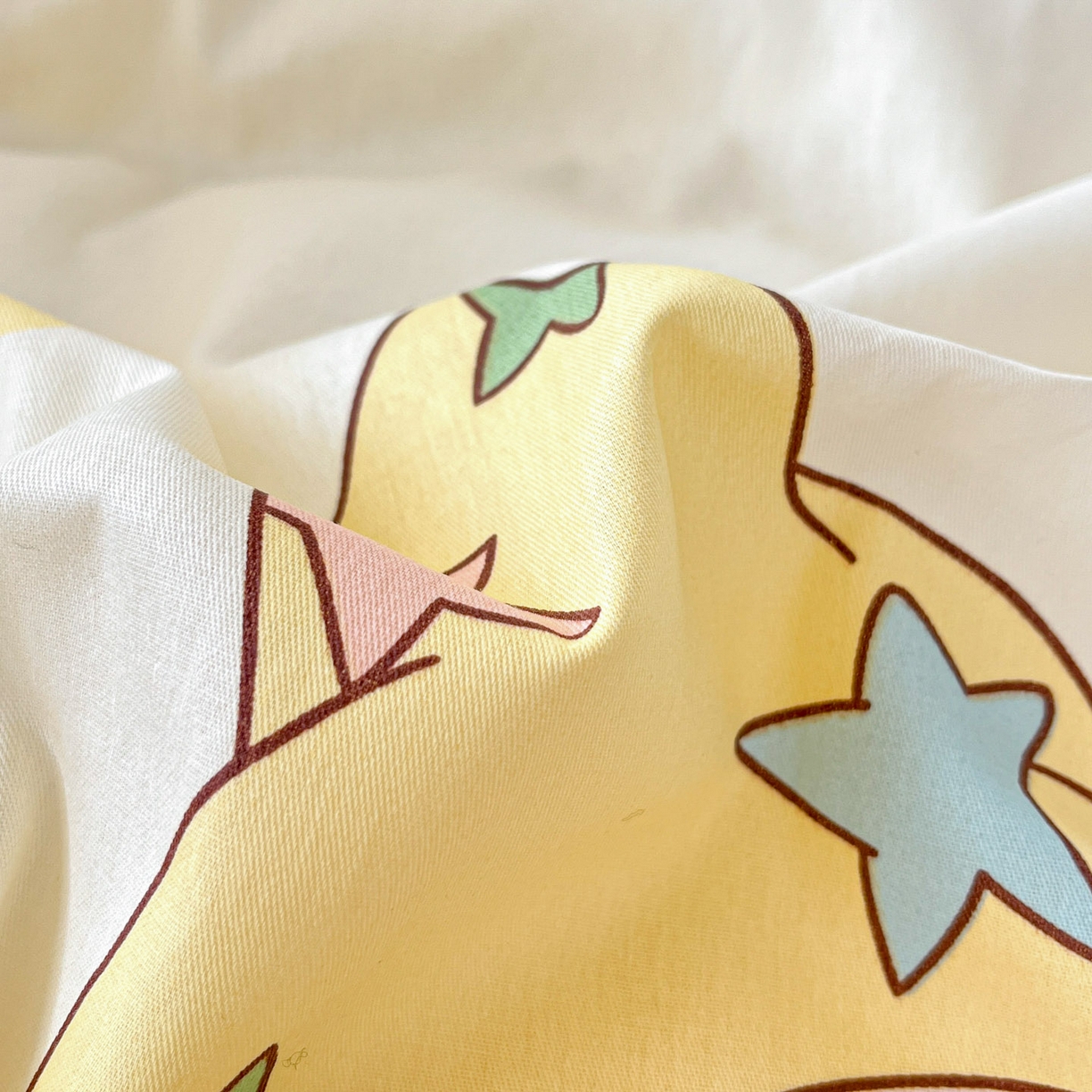 91家纺网 家纺一手货源 找家纺 铭成家纺 2026新款全棉印花小清新四件套（提供买家秀） 泡泡双星