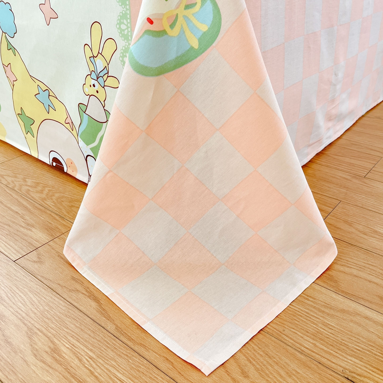 91家纺网 家纺一手货源 找家纺 铭成家纺 2026新款全棉印花小清新四件套（提供买家秀） 泡泡双星