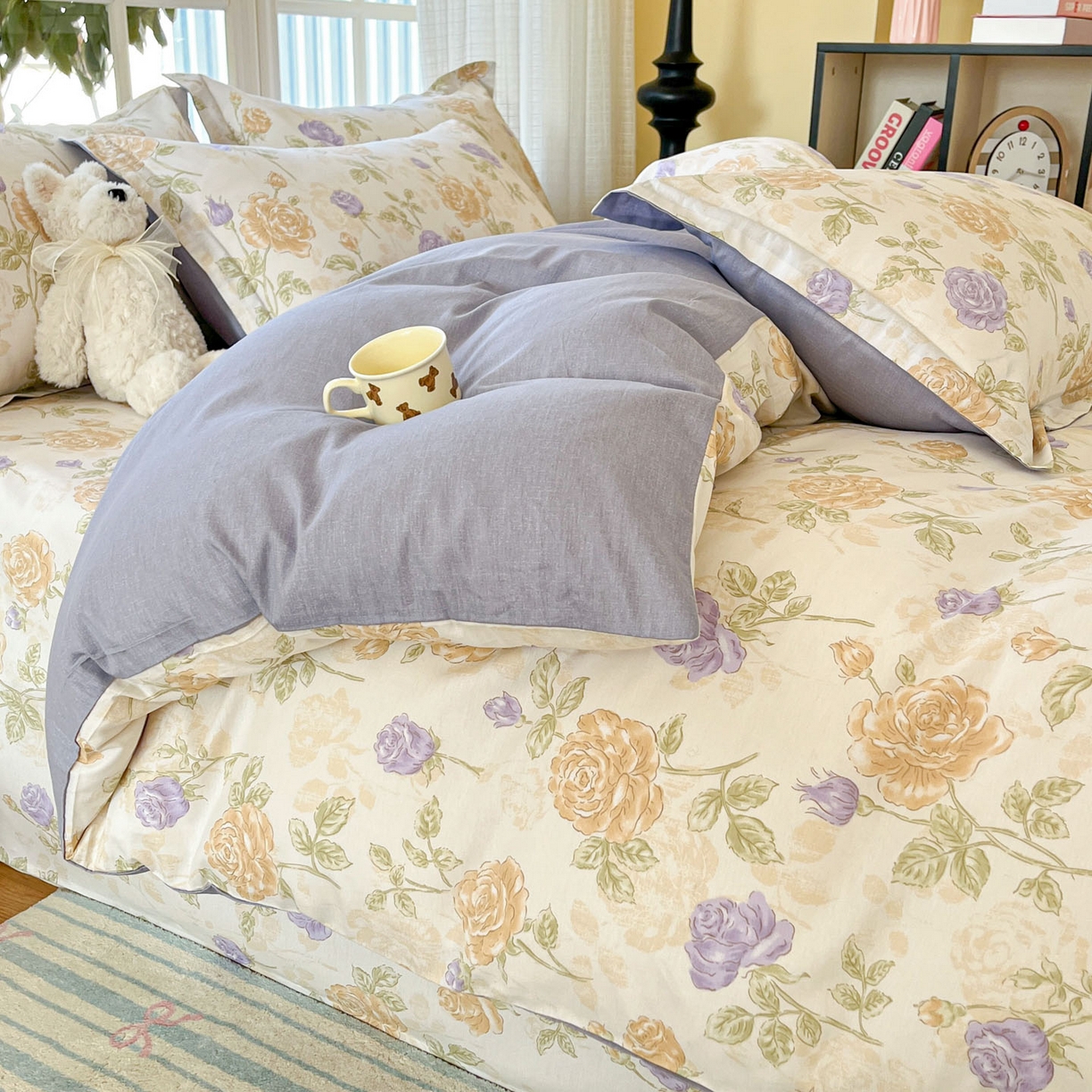 91家纺网 家纺一手货源 找家纺 铭成家纺 2026新款全棉印花小清新四件套（提供买家秀） 诗情画意