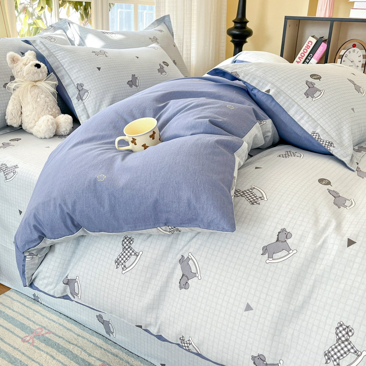 91家纺网 家纺一手货源 找家纺 铭成家纺 2026新款全棉印花小清新四件套（提供买家秀） 特洛伊木马