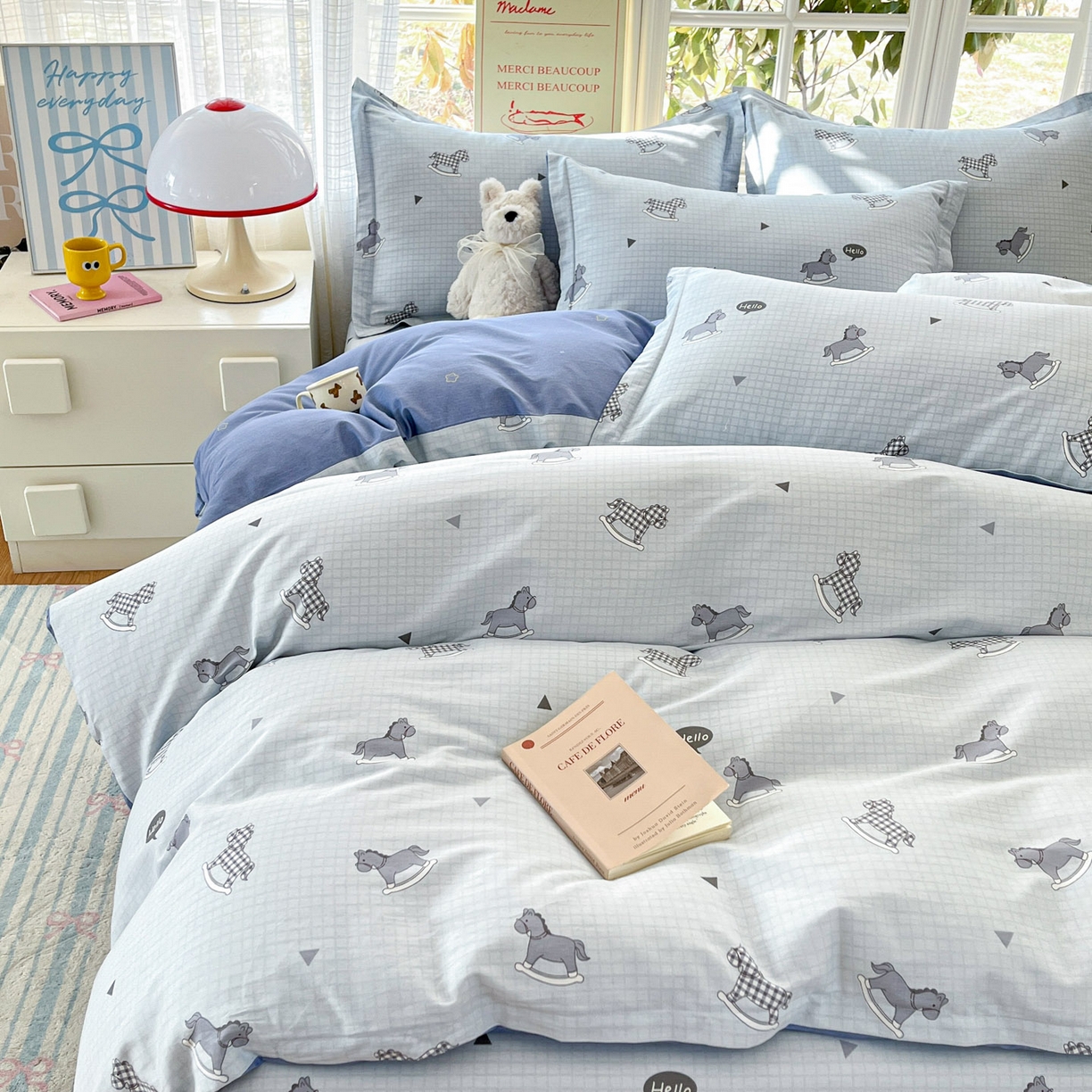 91家纺网 家纺一手货源 找家纺 铭成家纺 2026新款全棉印花小清新四件套（提供买家秀） 特洛伊木马