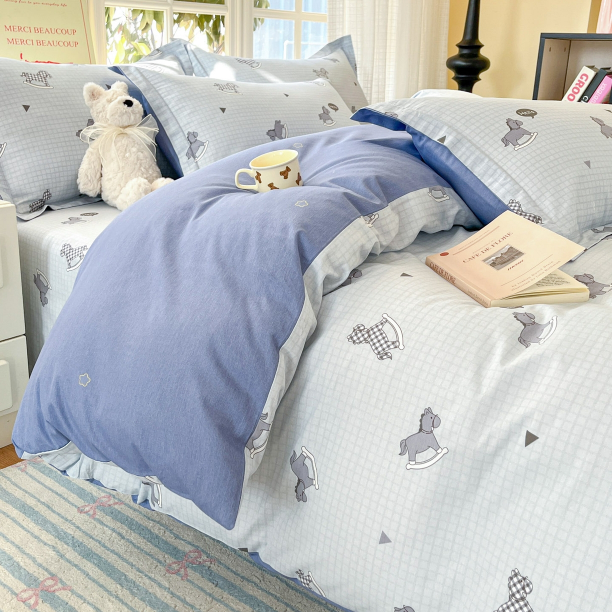 91家纺网 家纺一手货源 找家纺 铭成家纺 2026新款全棉印花小清新四件套（提供买家秀） 特洛伊木马