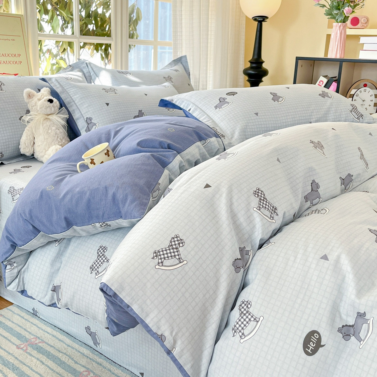 91家纺网 家纺一手货源 找家纺 铭成家纺 2026新款全棉印花小清新四件套（提供买家秀） 特洛伊木马