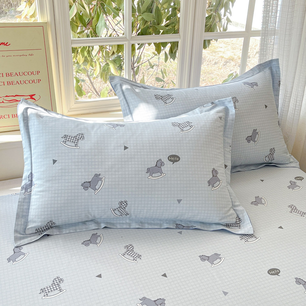 91家纺网 家纺一手货源 找家纺 铭成家纺 2026新款全棉印花小清新四件套（提供买家秀） 特洛伊木马