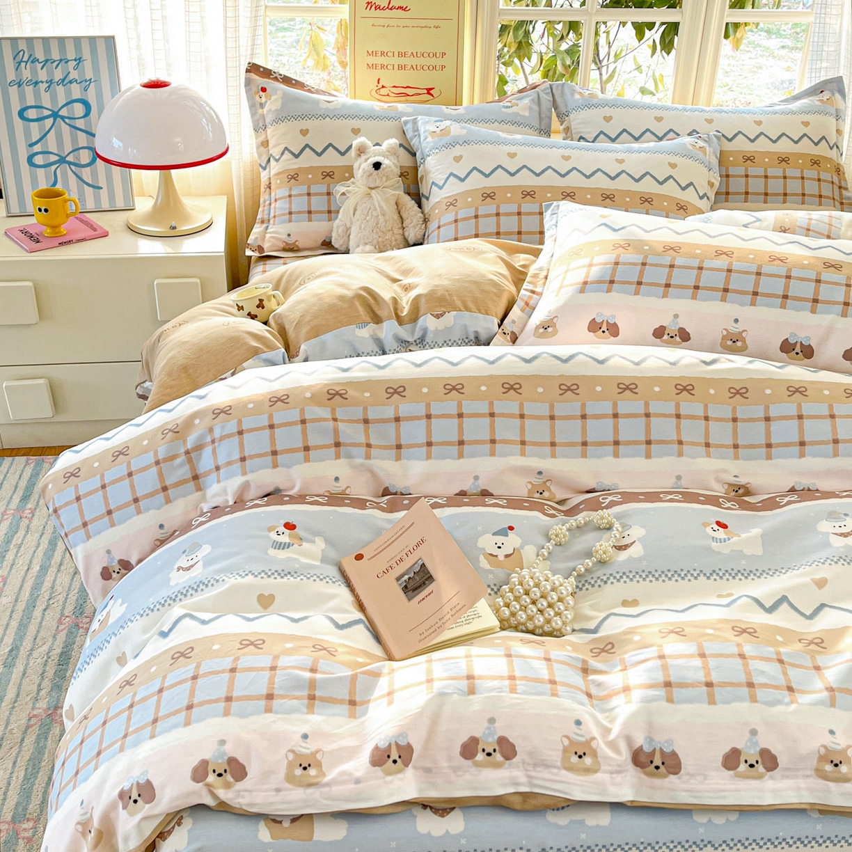 91家纺网 家纺一手货源 找家纺 铭成家纺 2026新款全棉印花小清新四件套（提供买家秀） 甜心伙伴