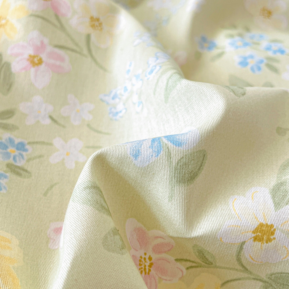 91家纺网 家纺一手货源 找家纺 铭成家纺 2026新款全棉印花小清新四件套（提供买家秀） 徐徐花开