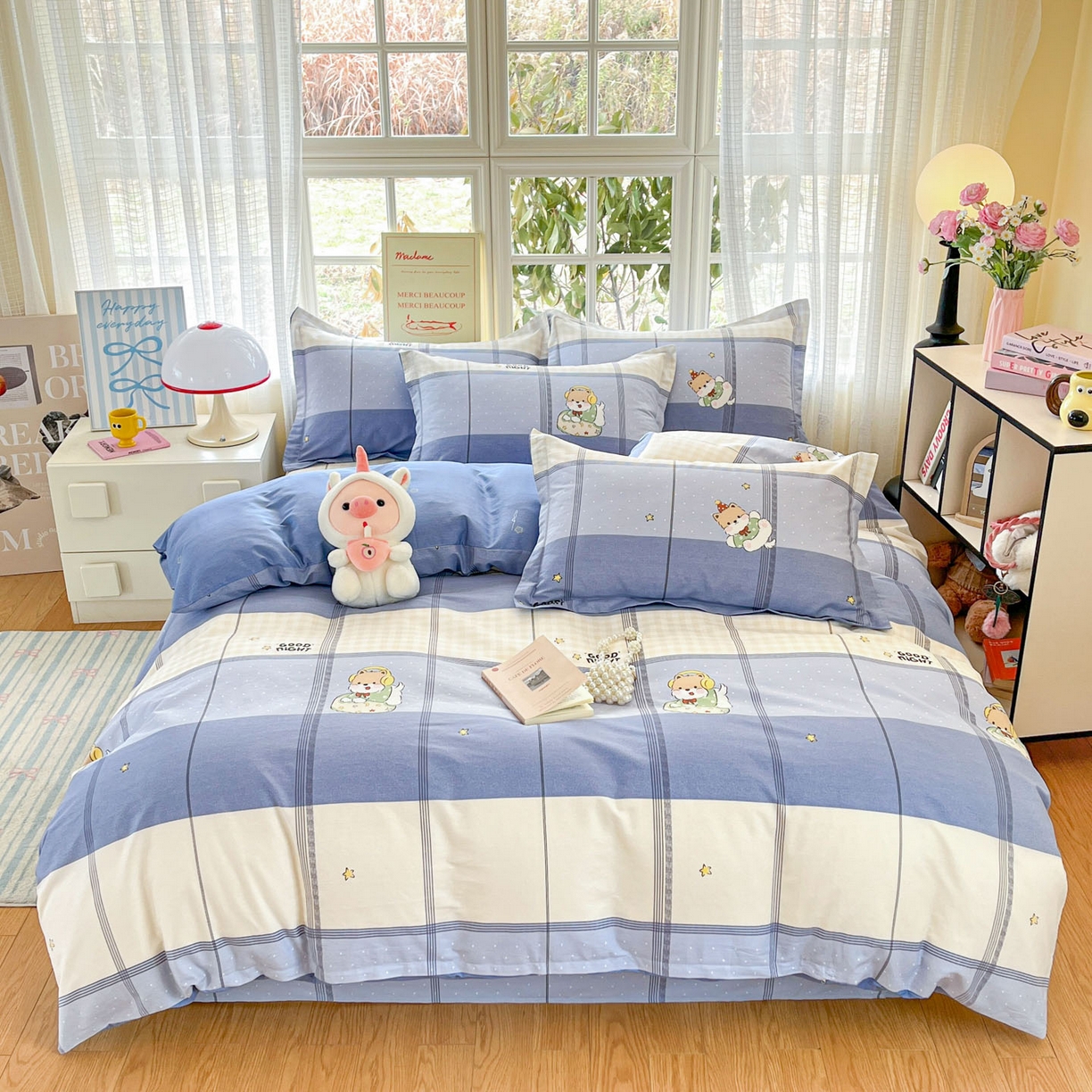 铭成家纺 2026新款全棉印花小清新四件套（提供买家秀） 摇滚小狗