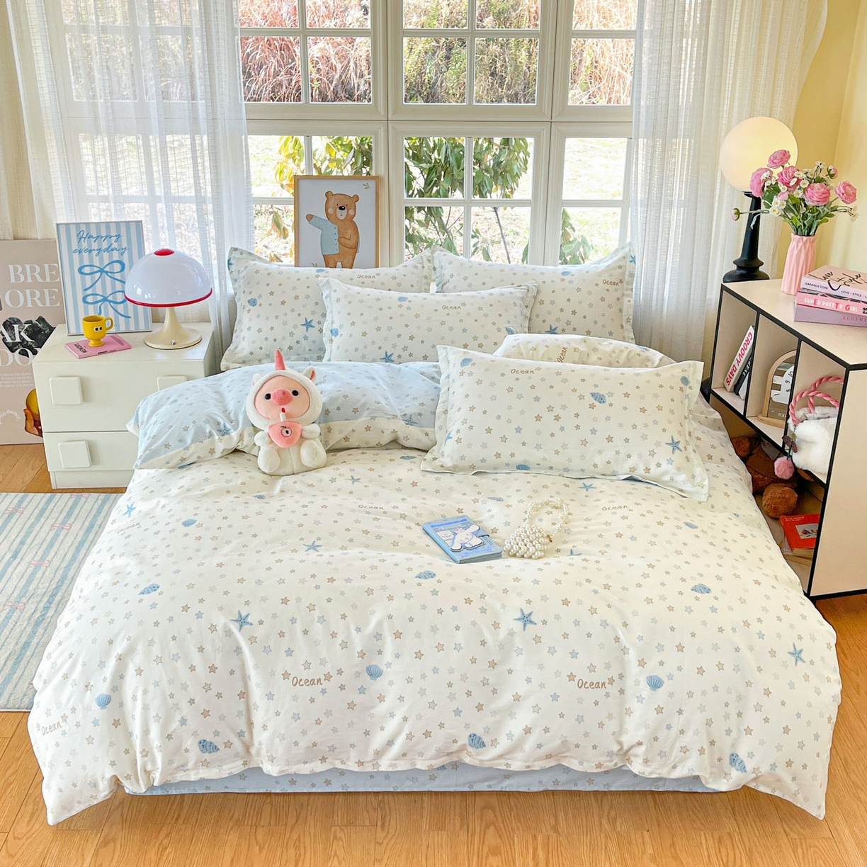 91家纺网 家纺一手货源 找家纺 （总）铭成家纺 2026新款全棉印花小清新单被套（提供买家秀）