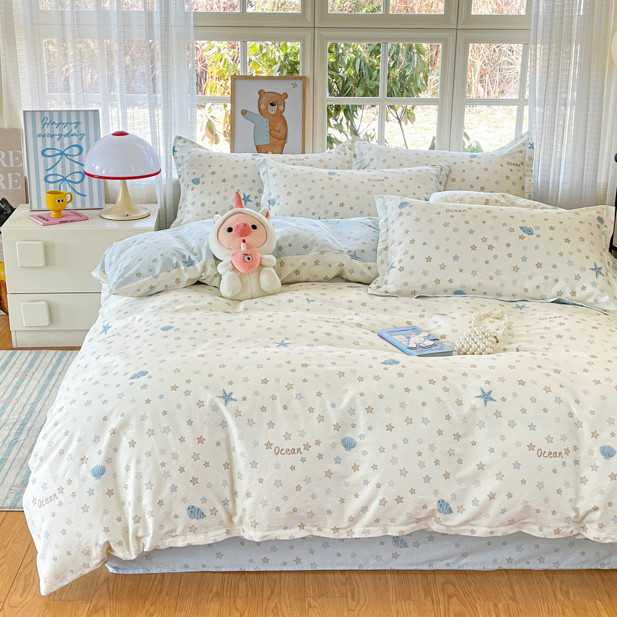 91家纺网 家纺一手货源 找家纺 （总）铭成家纺 2026新款全棉印花小清新单被套（提供买家秀）