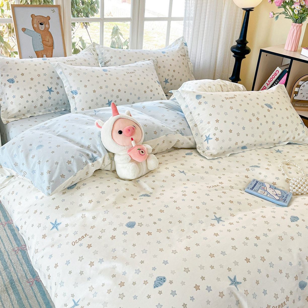 91家纺网 家纺一手货源 找家纺 （总）铭成家纺 2026新款全棉印花小清新单被套（提供买家秀）