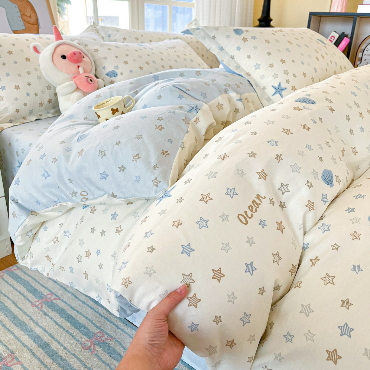 91家纺网 家纺一手货源 找家纺 （总）铭成家纺 2026新款全棉印花小清新单被套（提供买家秀）