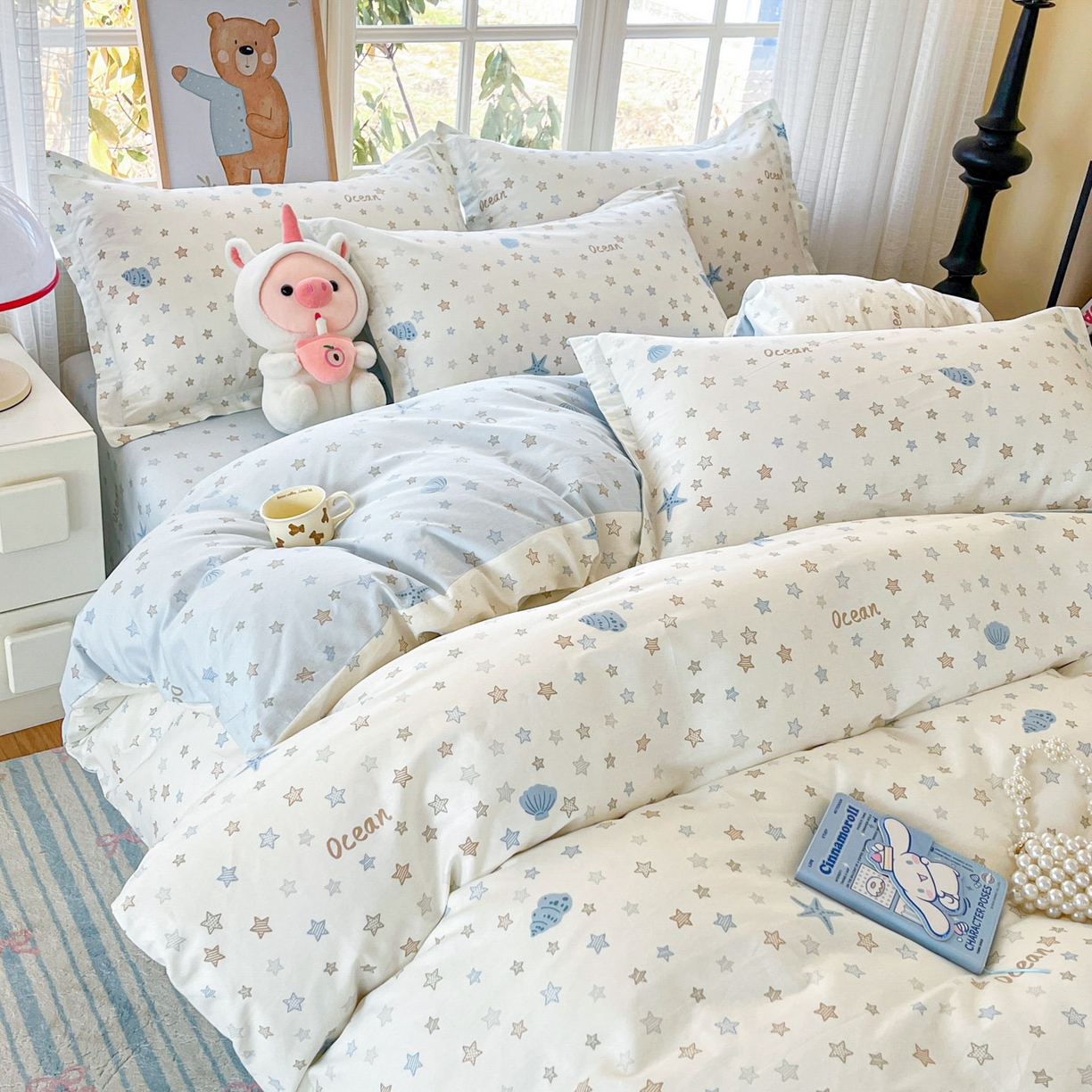 91家纺网 家纺一手货源 找家纺 （总）铭成家纺 2026新款全棉印花小清新单被套（提供买家秀）