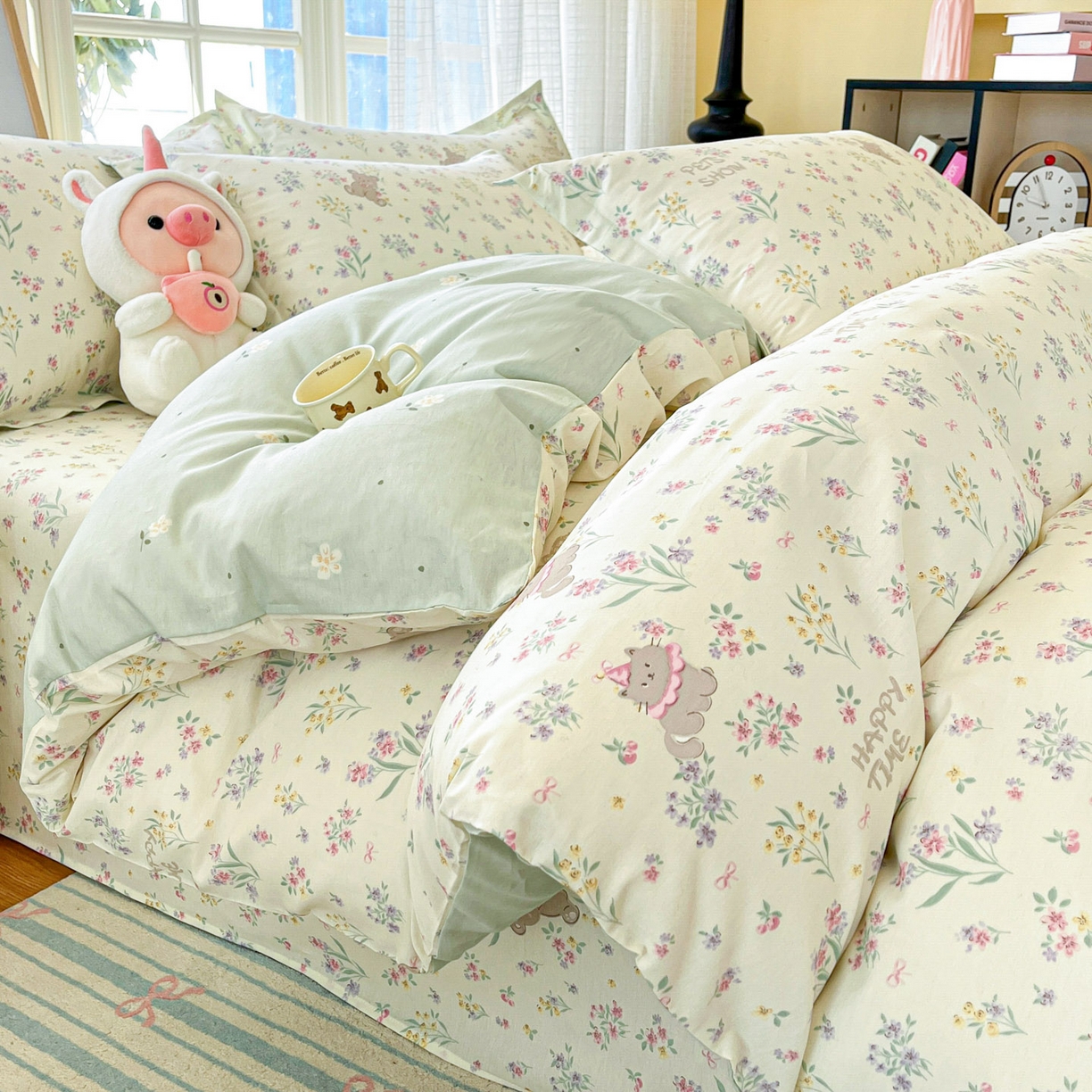 91家纺网 家纺一手货源 找家纺 （总）铭成家纺 2026新款全棉印花小清新单被套（提供买家秀）